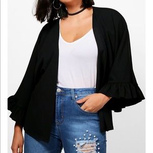 Boohoo Plus Katy Ruffle Detail Blazer